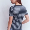 Olivia Short Sleeve Breton Navy, Ivory Olivia Short Sleeve Breton Navy, Ivory
