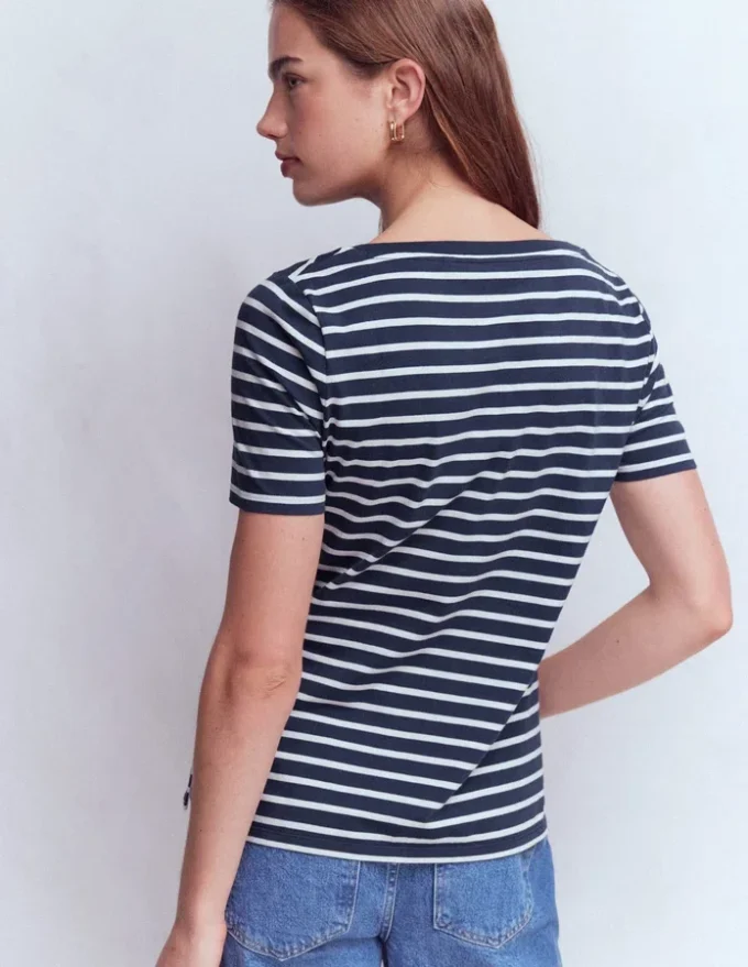 Olivia Short Sleeve Breton Navy, Ivory Olivia Short Sleeve Breton Navy, Ivory