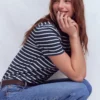 Olivia Short Sleeve Breton Navy, Ivory Olivia Short Sleeve Breton Navy, Ivory