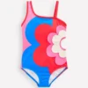 One Shoulder Appliqué Swimsuit Cut Out Flower One Shoulder Appliqué Swimsuit Cut Out Flower