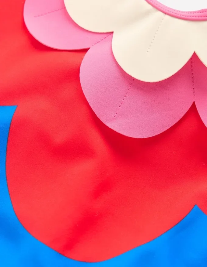 One Shoulder Appliqué Swimsuit Cut Out Flower One Shoulder Appliqué Swimsuit Cut Out Flower