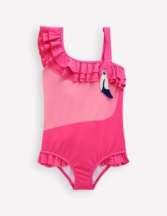 One Shoulder Appliqué Swimsuit Sorbet Pink Flamingo One Shoulder Appliqué Swimsuit Sorbet Pink Flamingo