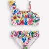 One Shoulder Frill Bikini Set Multi Rainbow Floral