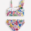 One Shoulder Frill Bikini Set Multi Rainbow Floral