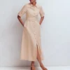 Ora Linen Blend Shirt Dress Coffee Ora Linen Blend Shirt Dress Coffee