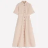 Ora Linen Blend Shirt Dress Coffee Ora Linen Blend Shirt Dress Coffee
