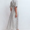 Ora Linen Blend Shirt Dress Navy Ivory Stripe Ora Linen Blend Shirt Dress Navy Ivory Stripe