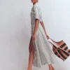Ora Linen Blend Shirt Dress Navy Ivory Stripe Ora Linen Blend Shirt Dress Navy Ivory Stripe