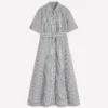 Ora Linen Blend Shirt Dress Navy Ivory Stripe Ora Linen Blend Shirt Dress Navy Ivory Stripe
