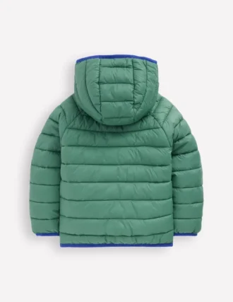 Pack-away Padded Jacket Green and Blue