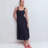Panelled Bodice Denim Dress Indigo Panelled Bodice Denim Dress Indigo