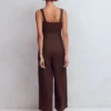 Panelled Bodice Linen Jumpsuit Bitter Chocolate Panelled Bodice Linen Jumpsuit Bitter Chocolate