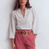 Paperbag Linen Belted Shorts Cherry Blush Paperbag Linen Belted Shorts Cherry Blush
