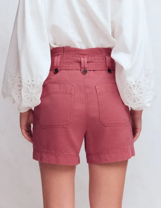 Paperbag Linen Belted Shorts Cherry Blush Paperbag Linen Belted Shorts Cherry Blush