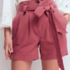 Paperbag Linen Belted Shorts Cherry Blush Paperbag Linen Belted Shorts Cherry Blush