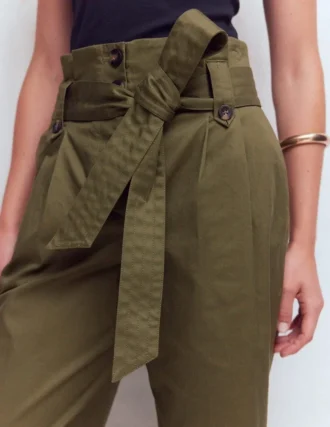 Paperbag Waist Trousers Woodland Green
