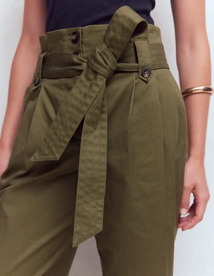 Paperbag Waist Trousers Woodland Green Paperbag Waist Trousers Woodland Green