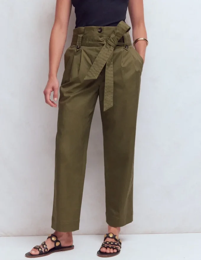 Paperbag Waist Trousers Woodland Green Paperbag Waist Trousers Woodland Green