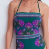 Paros Bandeau Swimsuit Atlantic Blue, Embroidery Paros Bandeau Swimsuit Atlantic Blue, Embroidery