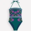 Paros Bandeau Swimsuit Atlantic Blue, Embroidery Paros Bandeau Swimsuit Atlantic Blue, Embroidery