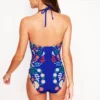 Paros Bandeau Swimsuit Blue, Structured Meadow