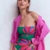 Paros Bandeau Swimsuit Green Tambourine,Daisy Cascade Paros Bandeau Swimsuit Green Tambourine,Daisy Cascade