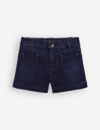 Patch Pocket Shorts Dark Wash Denim
