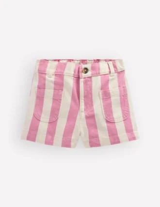 Patch Pocket Shorts Pink Stripe