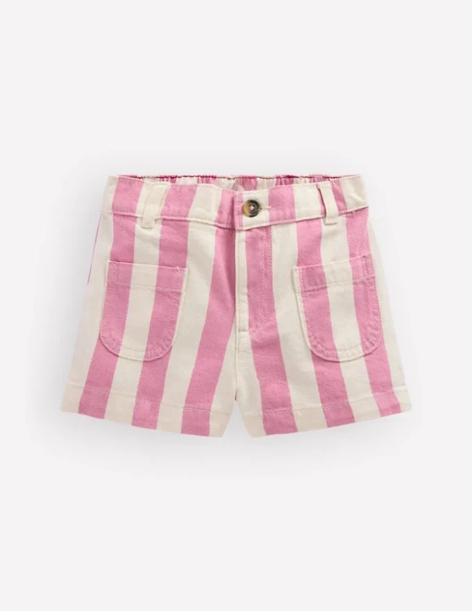 Patch Pocket Shorts Pink Stripe Patch Pocket Shorts Pink Stripe
