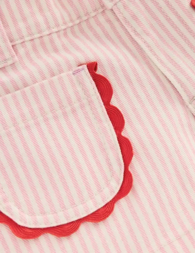 Patch Pocket Shorts Pink Ticking Stripe Patch Pocket Shorts Pink Ticking Stripe