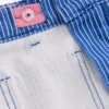 Patch Pocket Straight Jeans Blue and Ivory Ticking Stripe