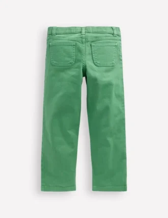 Patch Pocket Straight Jeans Green