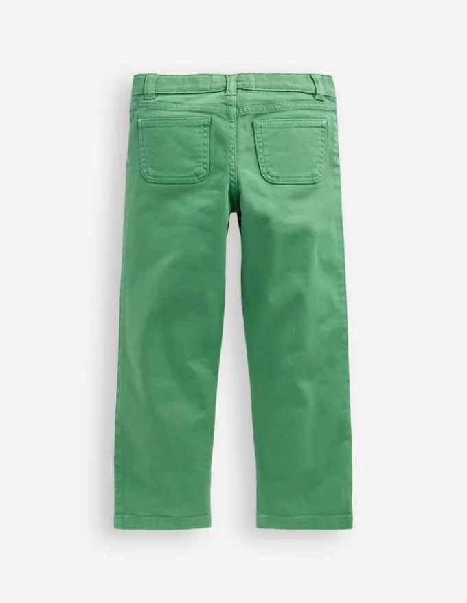 Patch Pocket Straight Jeans Green Patch Pocket Straight Jeans Green