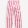 Patch Pocket Straight Jeans Pink/Ivory Stripe Patch Pocket Straight Jeans Pink/Ivory Stripe