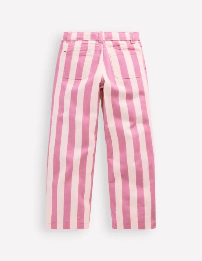 Patch Pocket Straight Jeans Pink/Ivory Stripe Patch Pocket Straight Jeans Pink/Ivory Stripe
