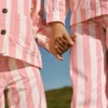 Patch Pocket Straight Jeans Pink/Ivory Stripe Patch Pocket Straight Jeans Pink/Ivory Stripe
