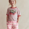 Patch Pocket Towelling short Spring Blossom Pink Stripe Patch Pocket Towelling short Spring Blossom Pink Stripe