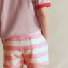 Patch Pocket Towelling short Spring Blossom Pink Stripe Patch Pocket Towelling short Spring Blossom Pink Stripe