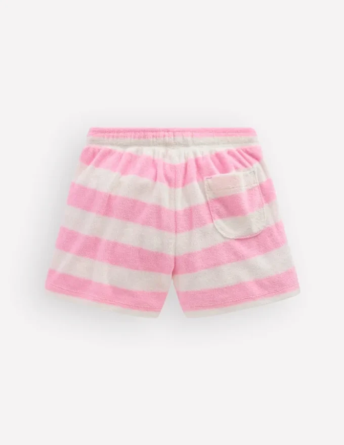 Patch Pocket Towelling short Spring Blossom Pink Stripe Patch Pocket Towelling short Spring Blossom Pink Stripe