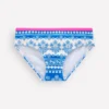 Patterned Bikini Bottoms Azure Blue Woodblock