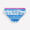 Patterned Bikini Bottoms Azure Blue Woodblock