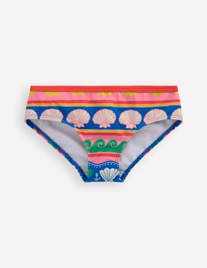 Patterned Bikini Bottoms Multi Sea Shell Stripe