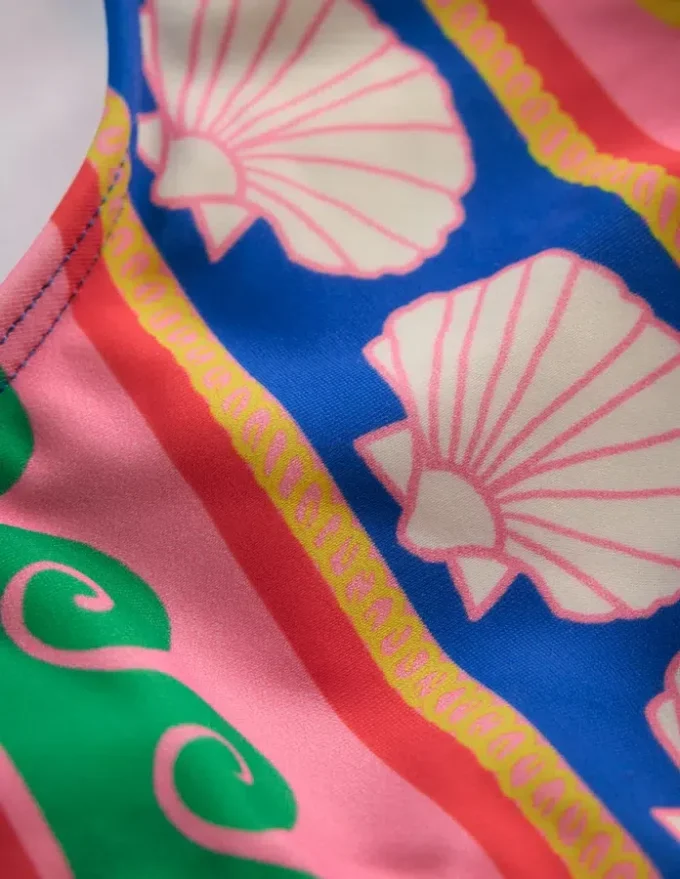 Patterned Bikini Bottoms Multi Sea Shell Stripe