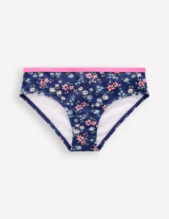 Patterned Bikini Bottoms Sapphire Blue Meadow Floral