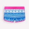 Patterned Swim Shorts Azure Blue Woodblock Patterned Swim Shorts Azure Blue Woodblock