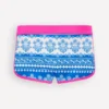 Patterned Swim Shorts Azure Blue Woodblock Patterned Swim Shorts Azure Blue Woodblock