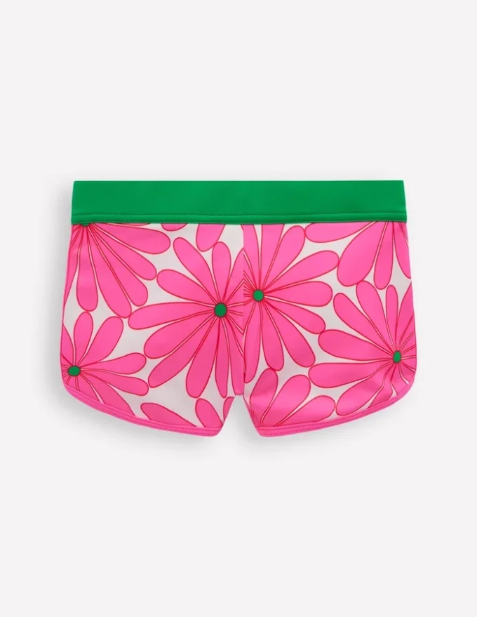 Patterned Swim Shorts Festival Pink Daisy Patterned Swim Shorts Festival Pink Daisy
