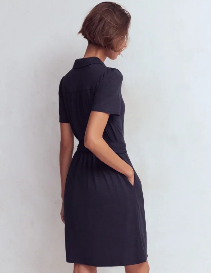 Patti Short Jersey Shirt Dress Navy Patti Short Jersey Shirt Dress Navy