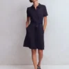 Patti Short Jersey Shirt Dress Navy Patti Short Jersey Shirt Dress Navy