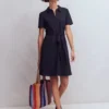 Patti Short Jersey Shirt Dress Navy Patti Short Jersey Shirt Dress Navy